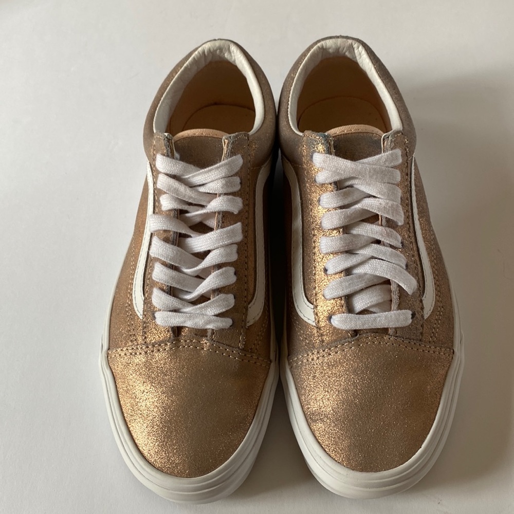 Vans Old School Metallic Skate Shoes Women’s Size 8 Rose Gold 100% Authentic
